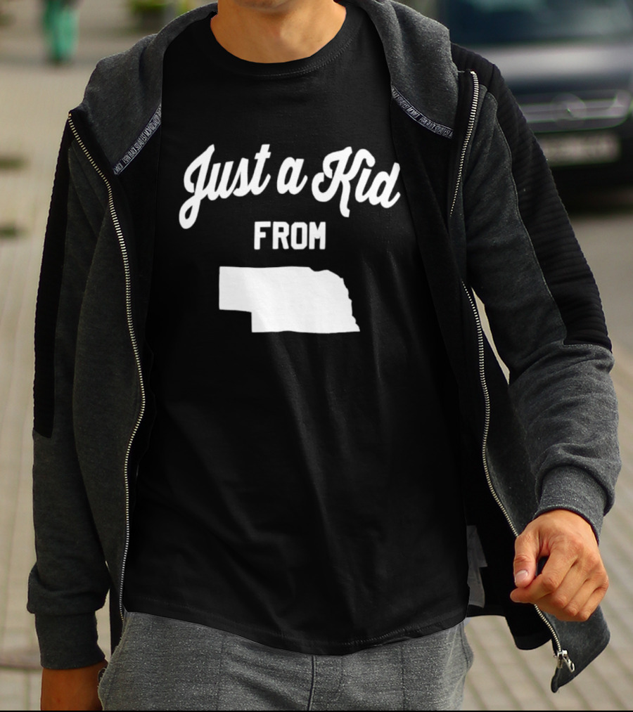 Just A Kid From Nebraska Map T-Shirt