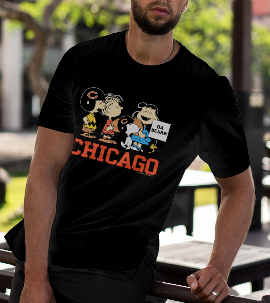 Chicago Bears Peanuts Characters Collaboration Da Bears T-Shirt