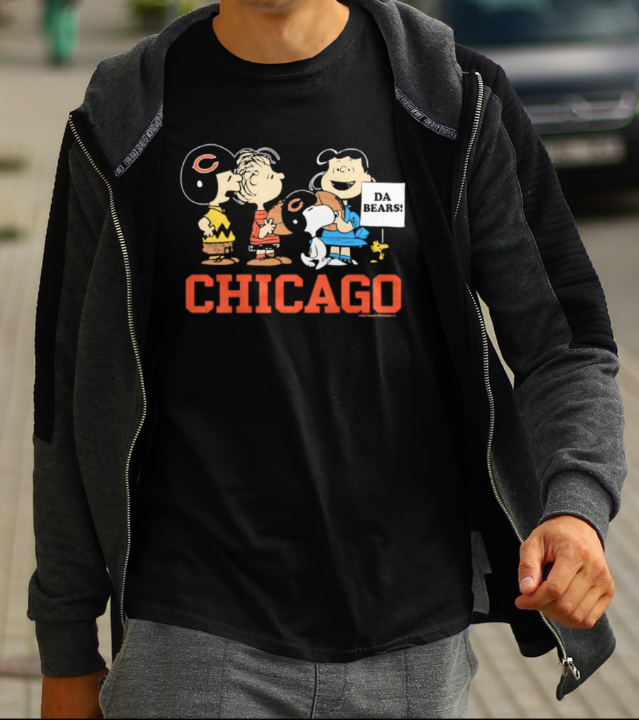 Chicago Bears Peanuts Characters Collaboration Da Bears T-Shirt