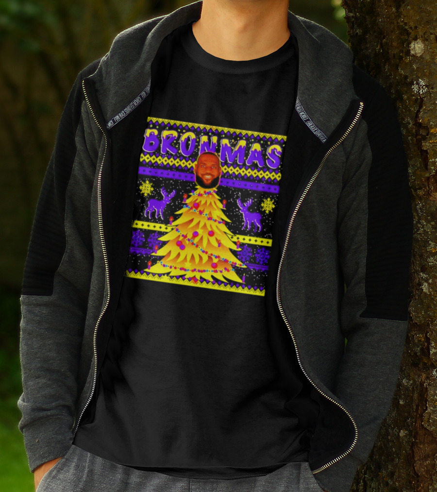 LeBron James Bronmas Christmas Tree Philadelphia 76ers Festive Reindeer T-Shirt