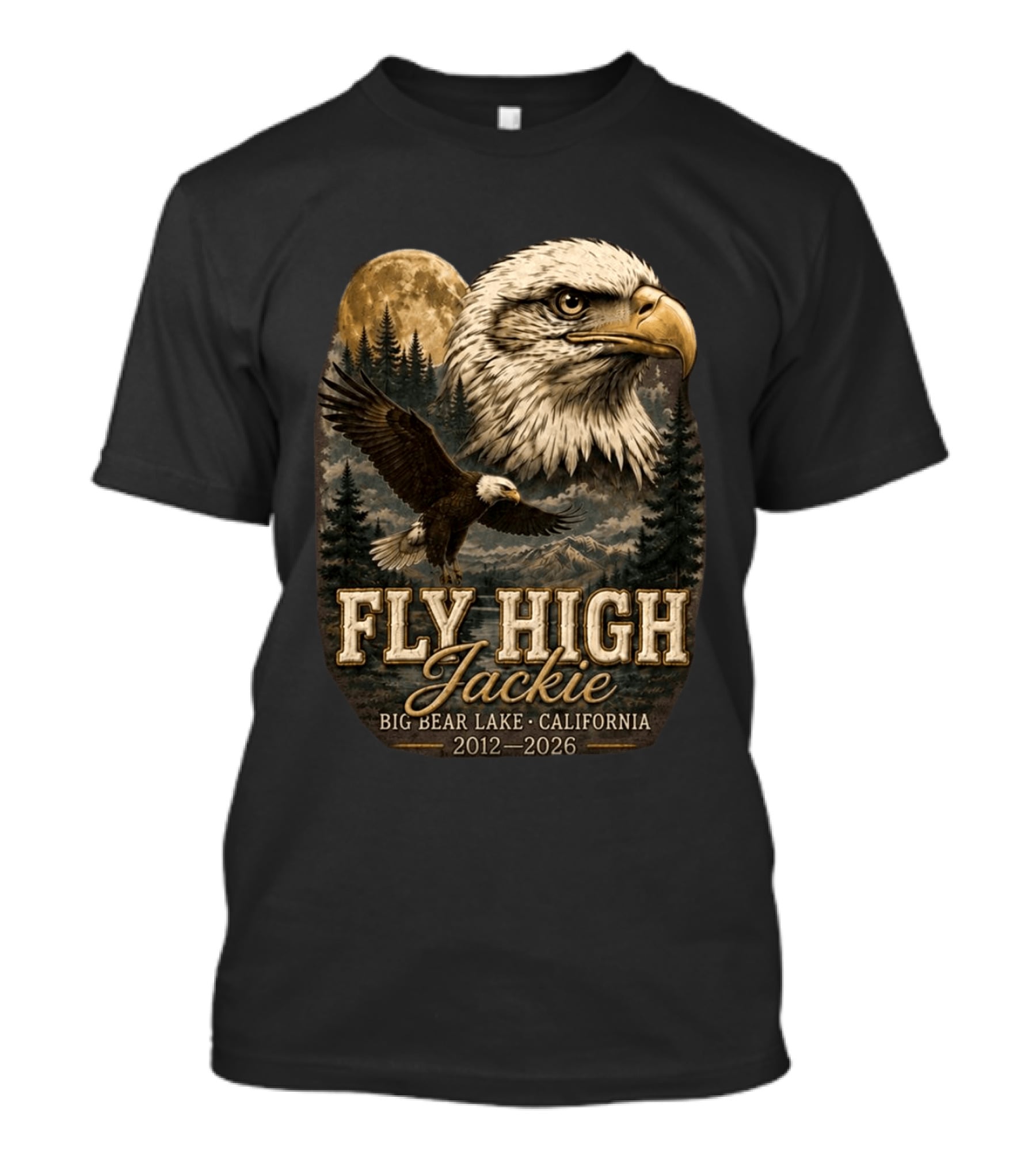 Fly High Jackie Eagle Big Bear Lake California 2012 2026 T-Shirt