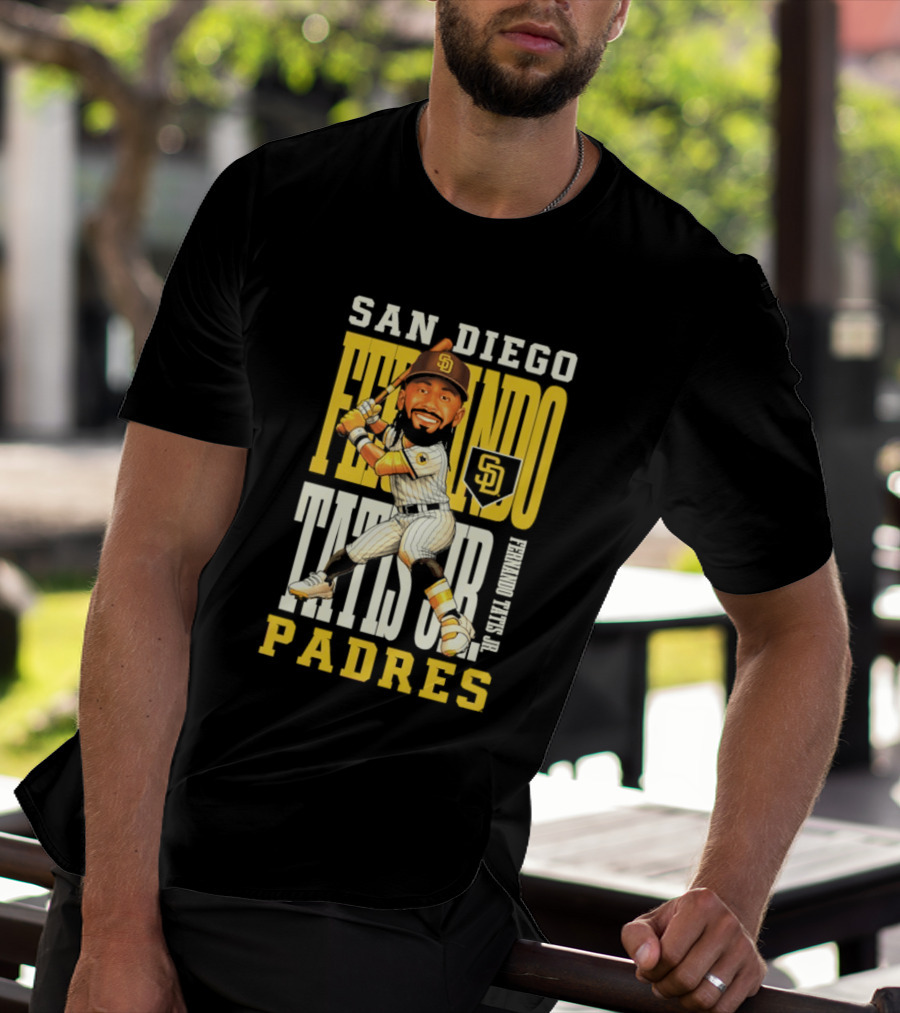 San Diego Padres Fernando Tatis Jr. Baseball Caricature SD Padres T-Shirt