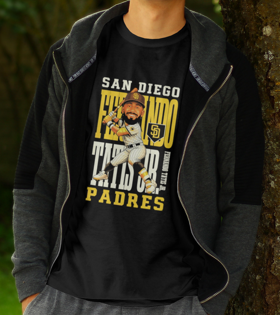 San Diego Padres Fernando Tatis Jr. Baseball Caricature SD Padres T-Shirt