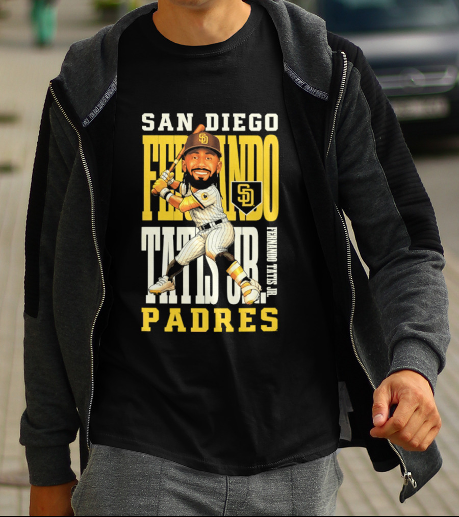 San Diego Padres Fernando Tatis Jr. Baseball Caricature SD Padres T-Shirt