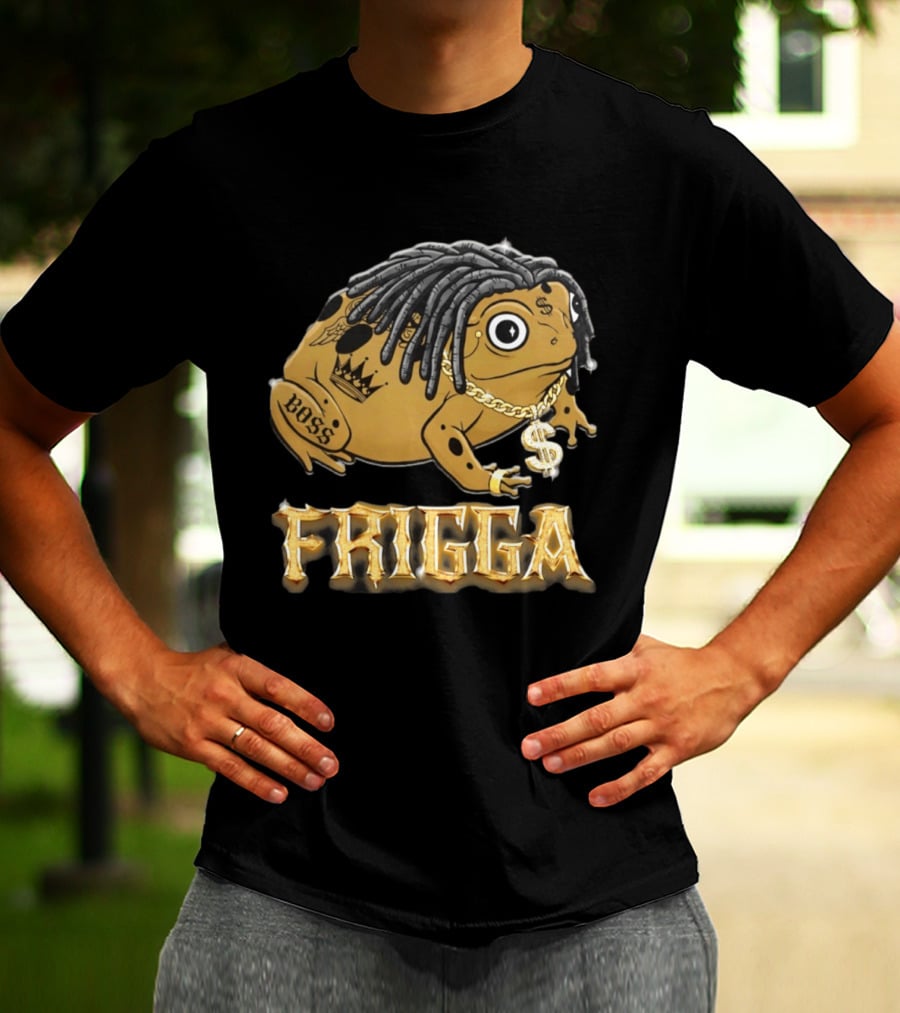 Frigga Boss Frog Crown Tattoos Dollar Chain T-Shirt