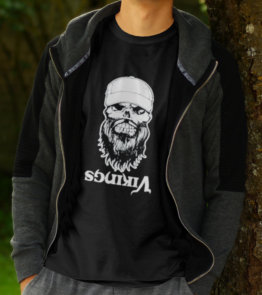 Luke Combs Vikings Tour Skull Beard Hat T-Shirt