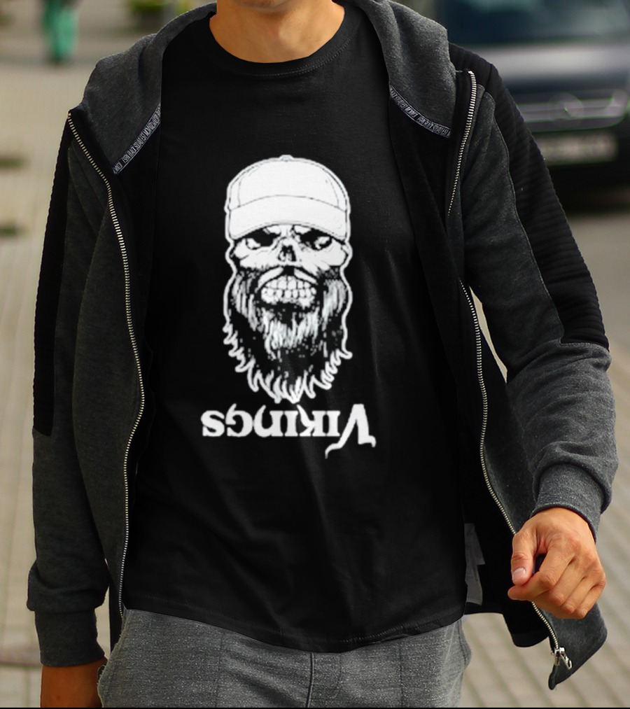 Luke Combs Vikings Tour Skull Beard Hat T-Shirt
