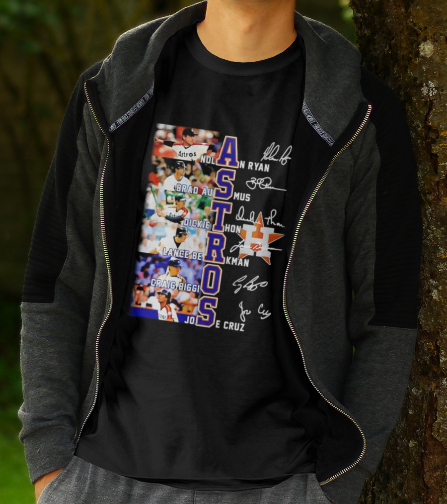 Nolan Ryan Brad Ausmus Dickie Thon Lance Berkman Craig Biggio Jose Cruz Houston Astros Baseball Legends T-Shirt
