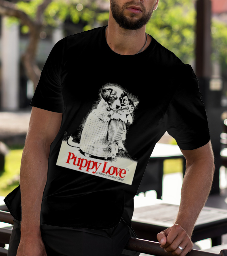 Puppy Love Naive Romance In Print T-Shirt