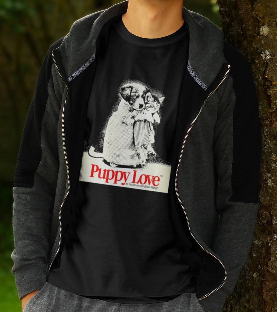 Puppy Love Naive Romance In Print T-Shirt
