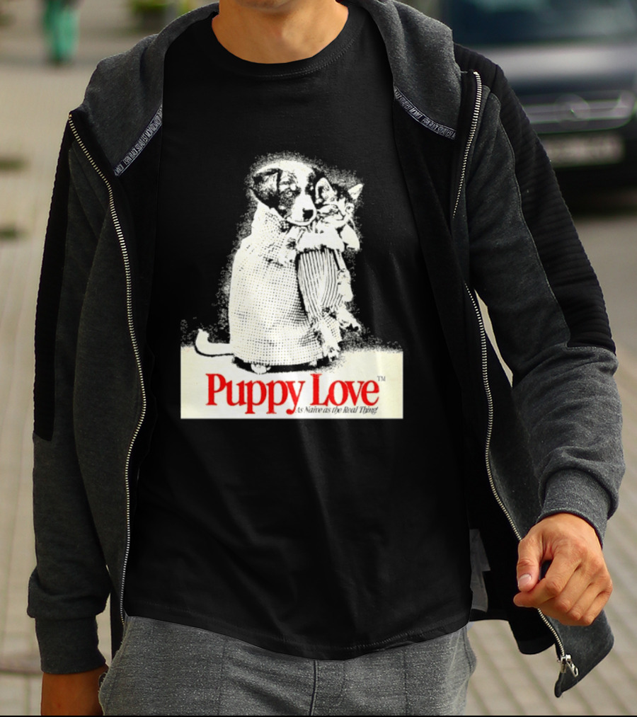 Puppy Love Naive Romance In Print T-Shirt