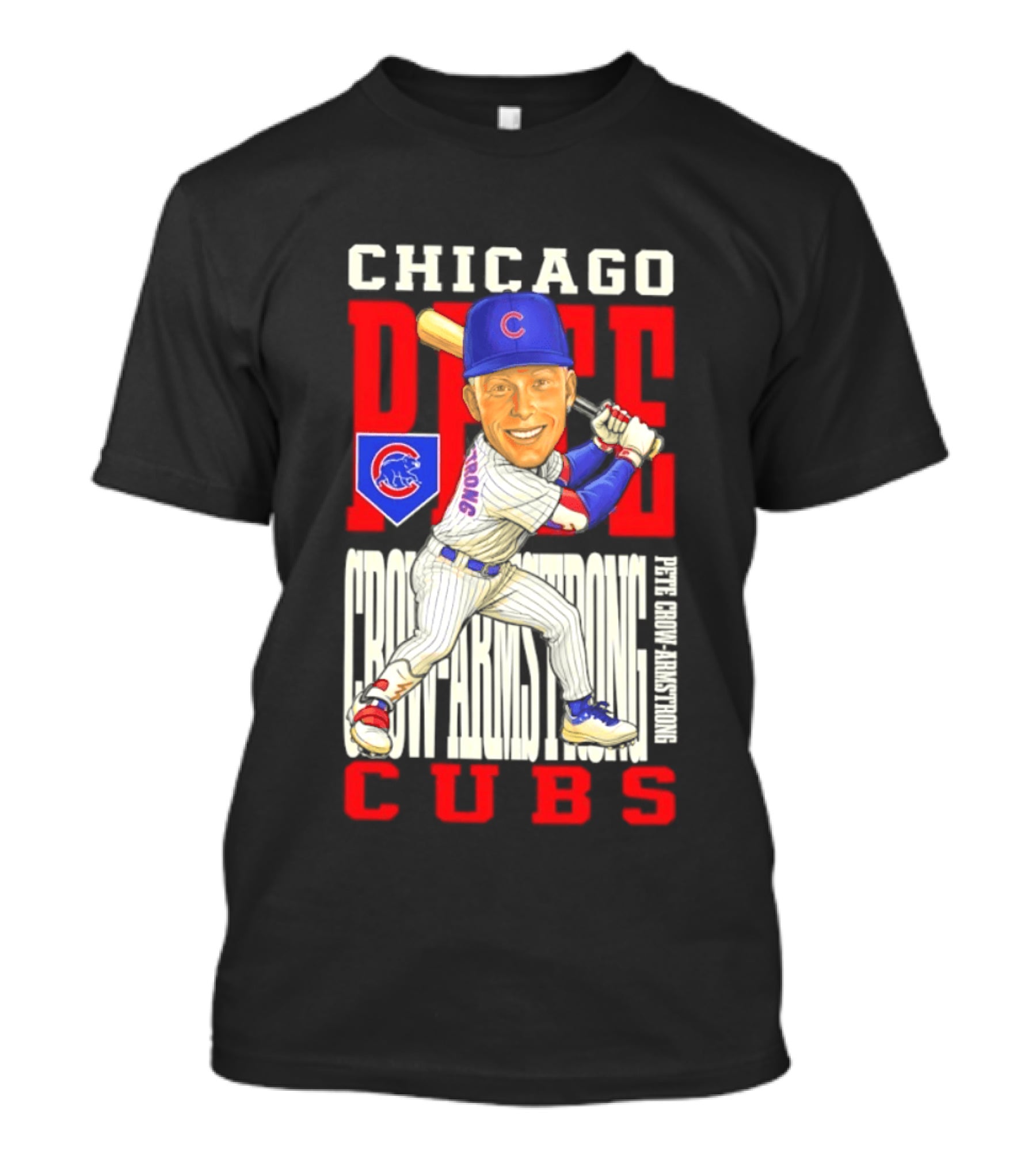 Chicago Pete Cubs Baseball Caricature Clash T-Shirt