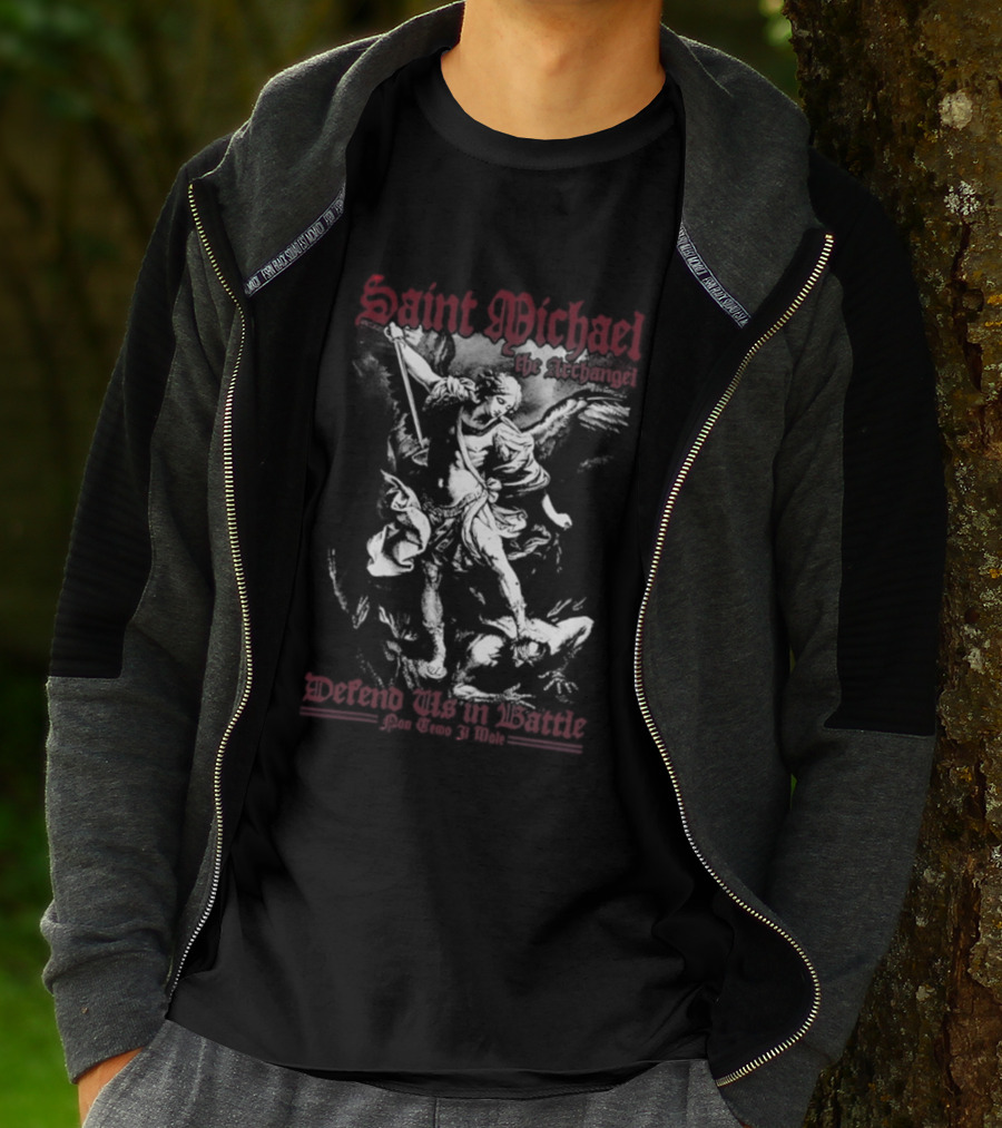 Saint Michael The Archangel Defend Us In Battle Pon Temo 31 Mole T-Shirt