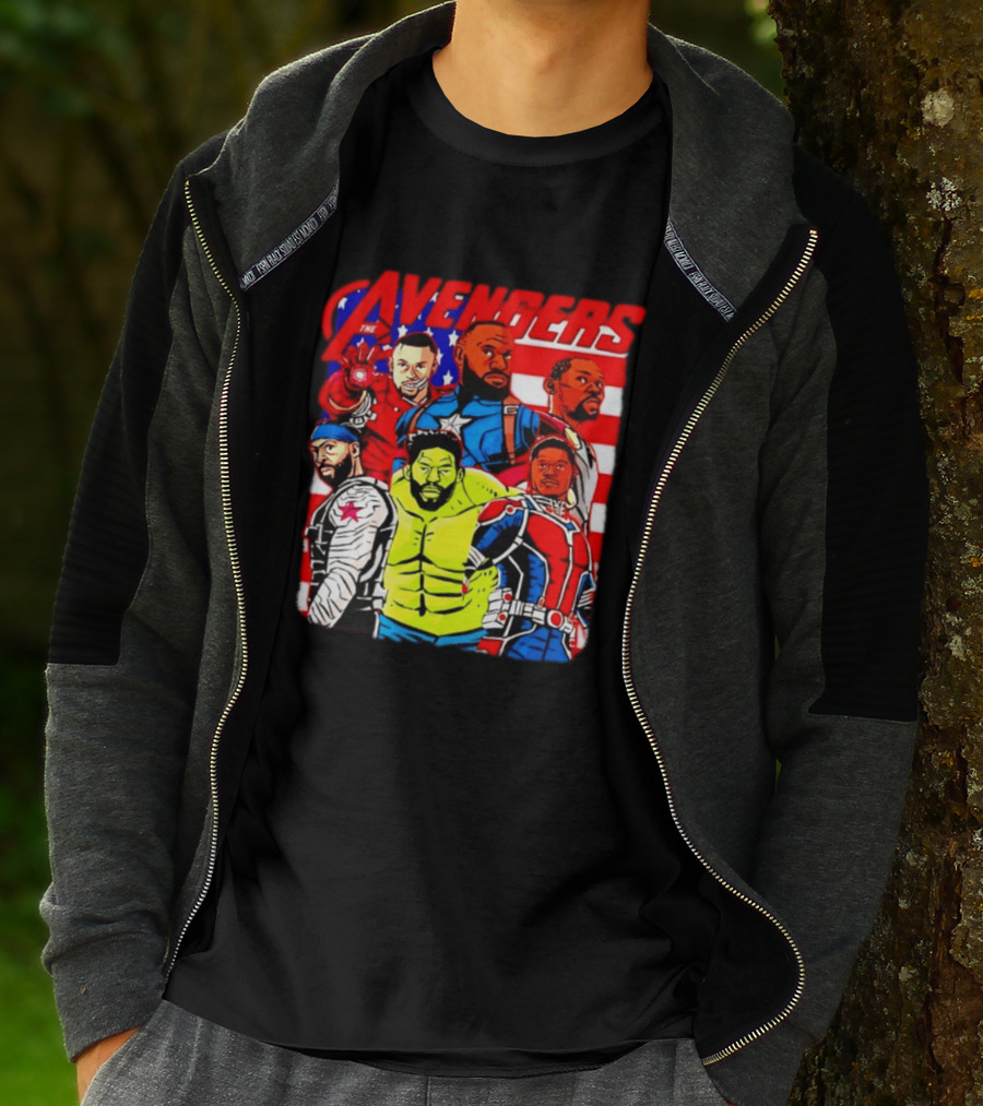 Avengers Basketball Superstars LeBron James Stephen Curry Kevin Durant Anthony Davis Hulk Ant Man T-Shirt