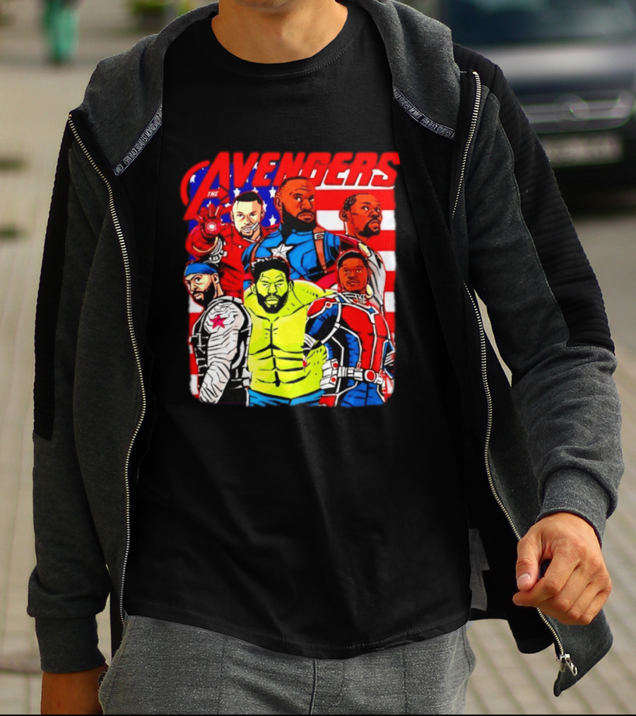 Avengers Basketball Superstars LeBron James Stephen Curry Kevin Durant Anthony Davis Hulk Ant Man T-Shirt