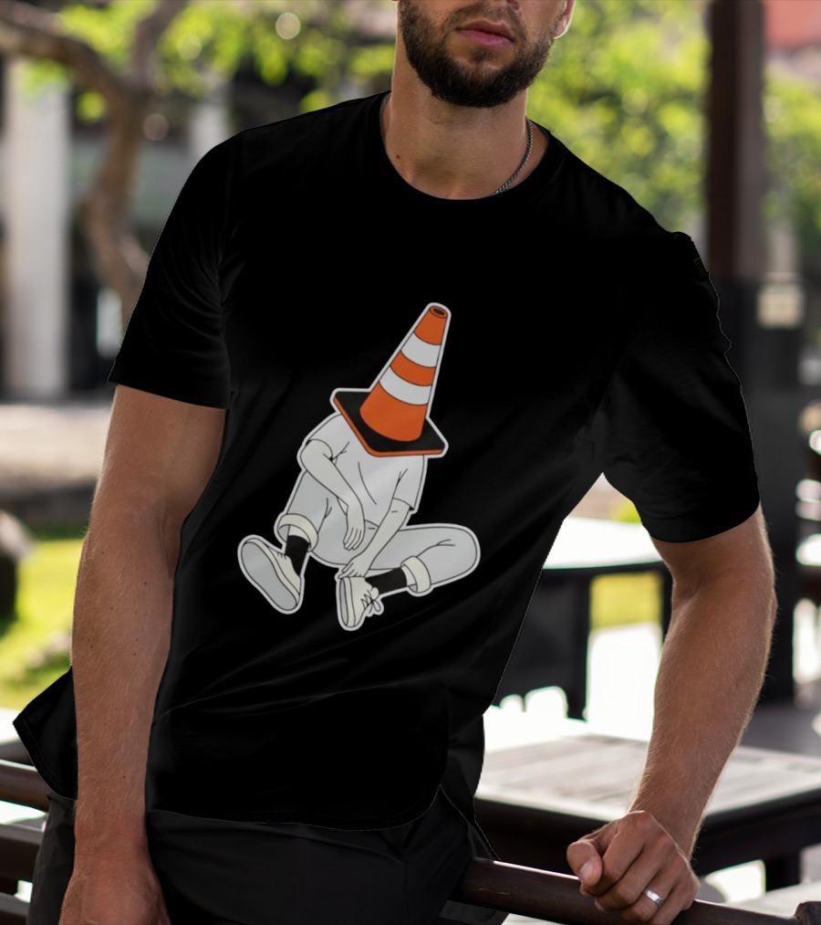 Under Construction Introvert Mode Traffic Cone Head Silent Reflection T-Shirt