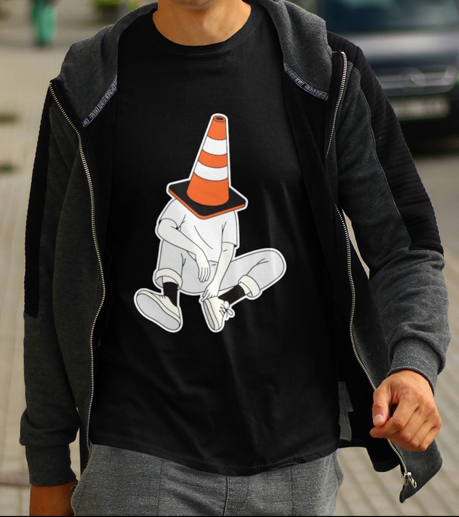 Under Construction Introvert Mode Traffic Cone Head Silent Reflection T-Shirt