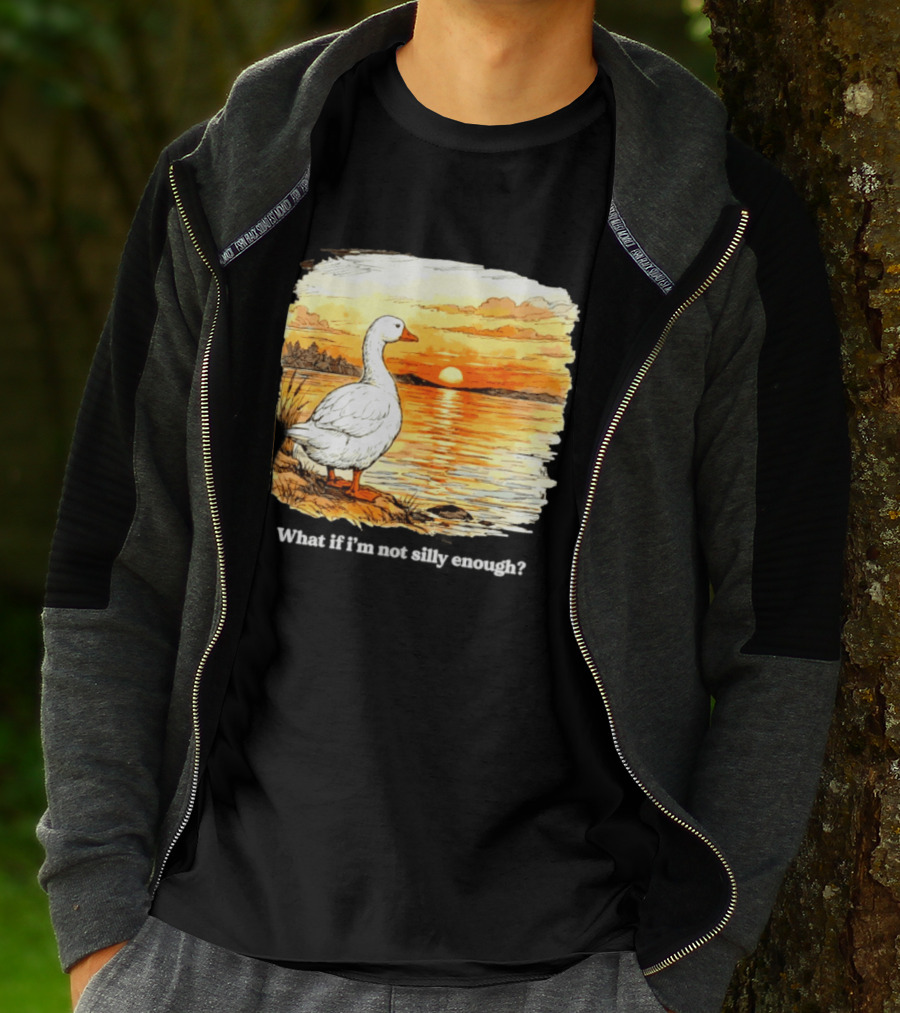 What If I'm Not Silly Enough Goose Sunset Scene Landscape T-Shirt