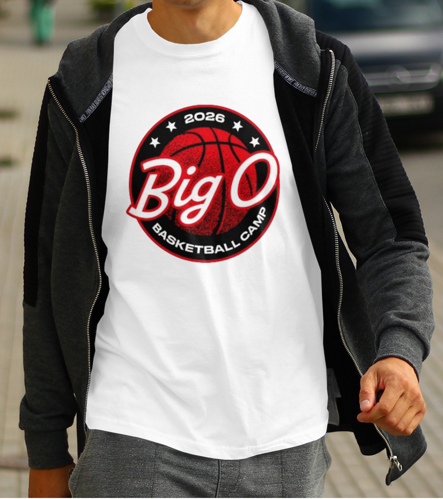 Big O Basketball Camp 2026 Red Basketball Circle Stars T-Shirt
