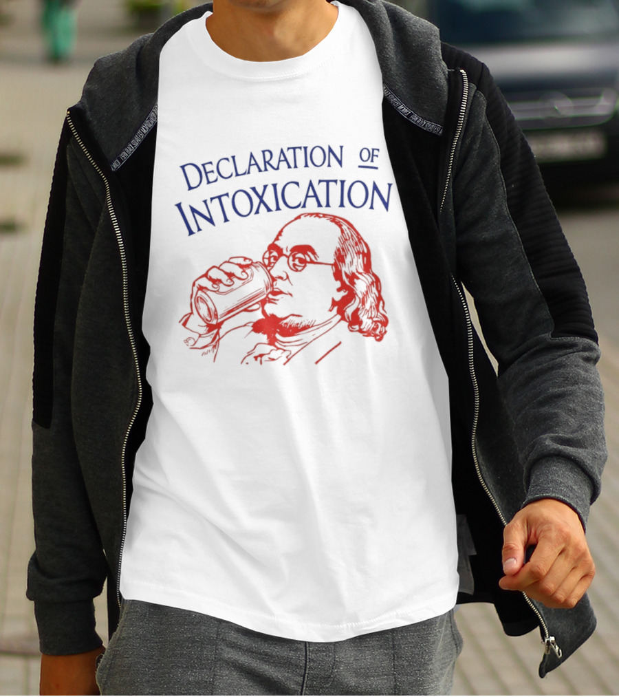 Declaration Of Intoxication Benjamin Franklin Beer Image T-Shirt