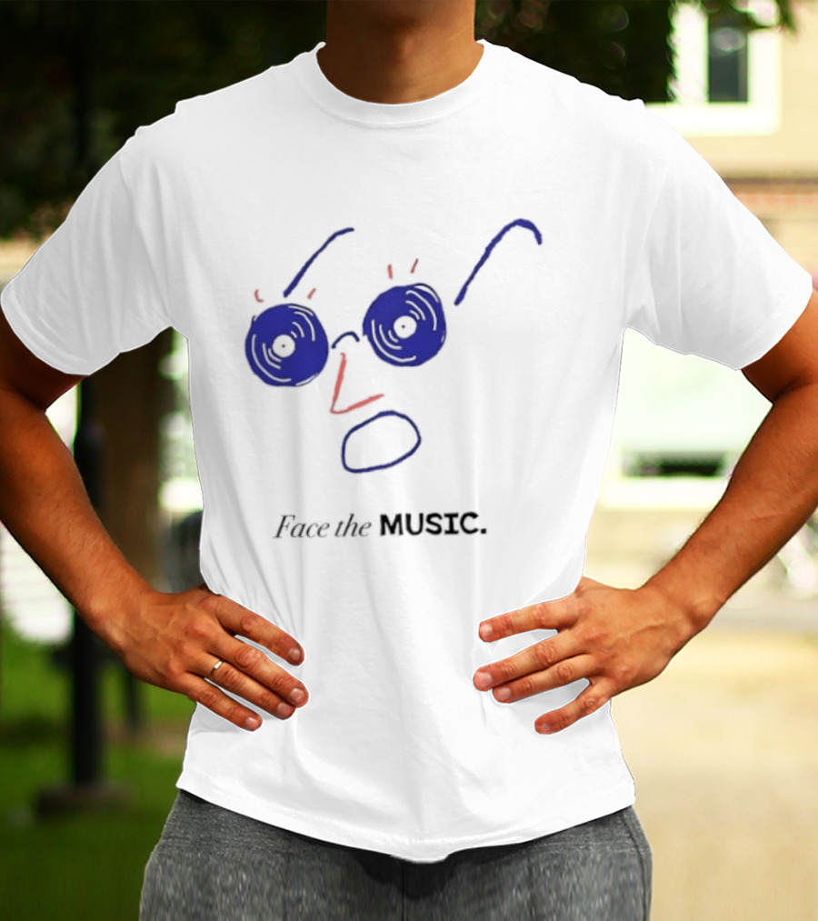 Face The Music Vinyl Record Audiophile Minimalist T-Shirt