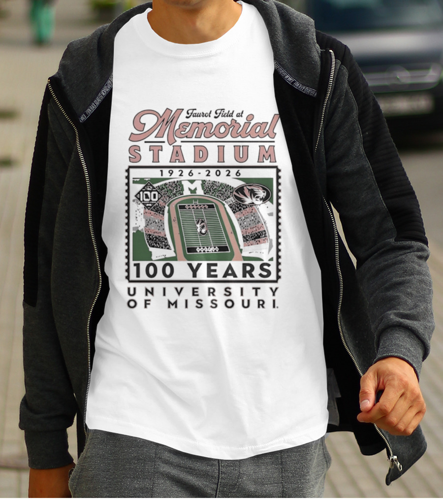 Faurot Field At Memorial Stadium 100 Years 1926 2026 University Of Missouri T-Shirt