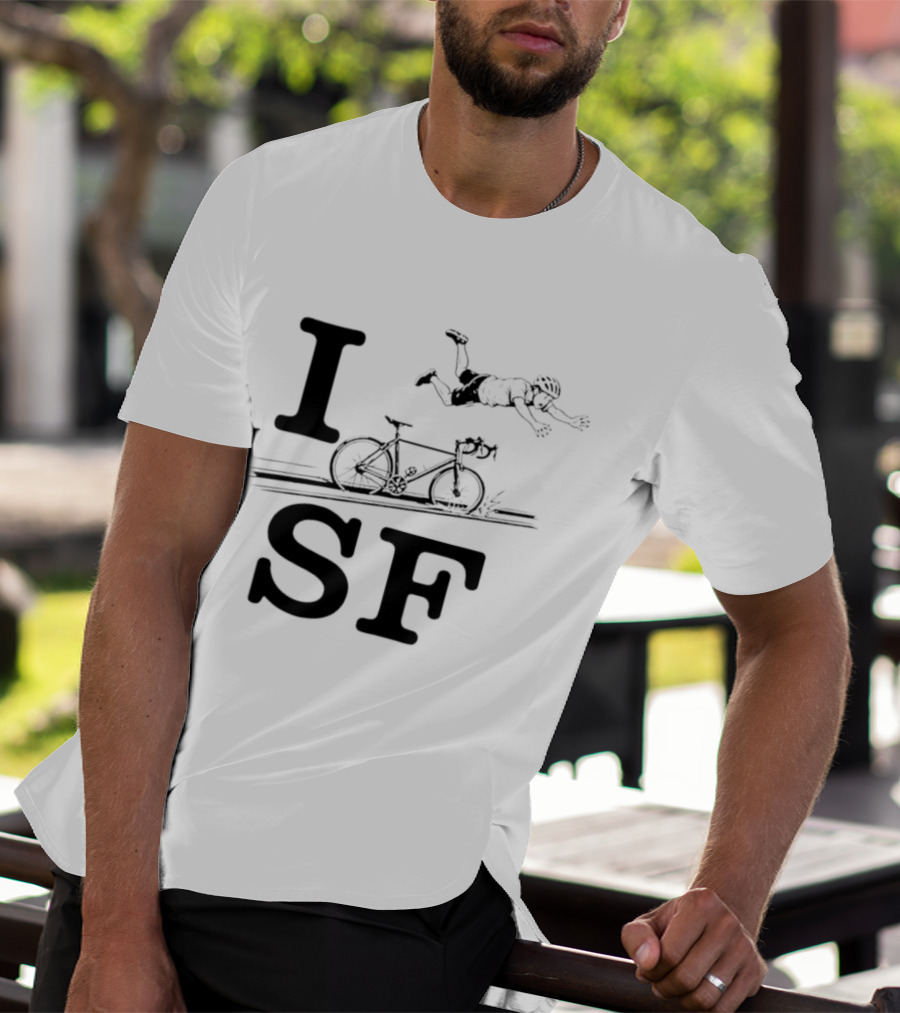 I Love SF Cycling Accident Bike Humor T-Shirt