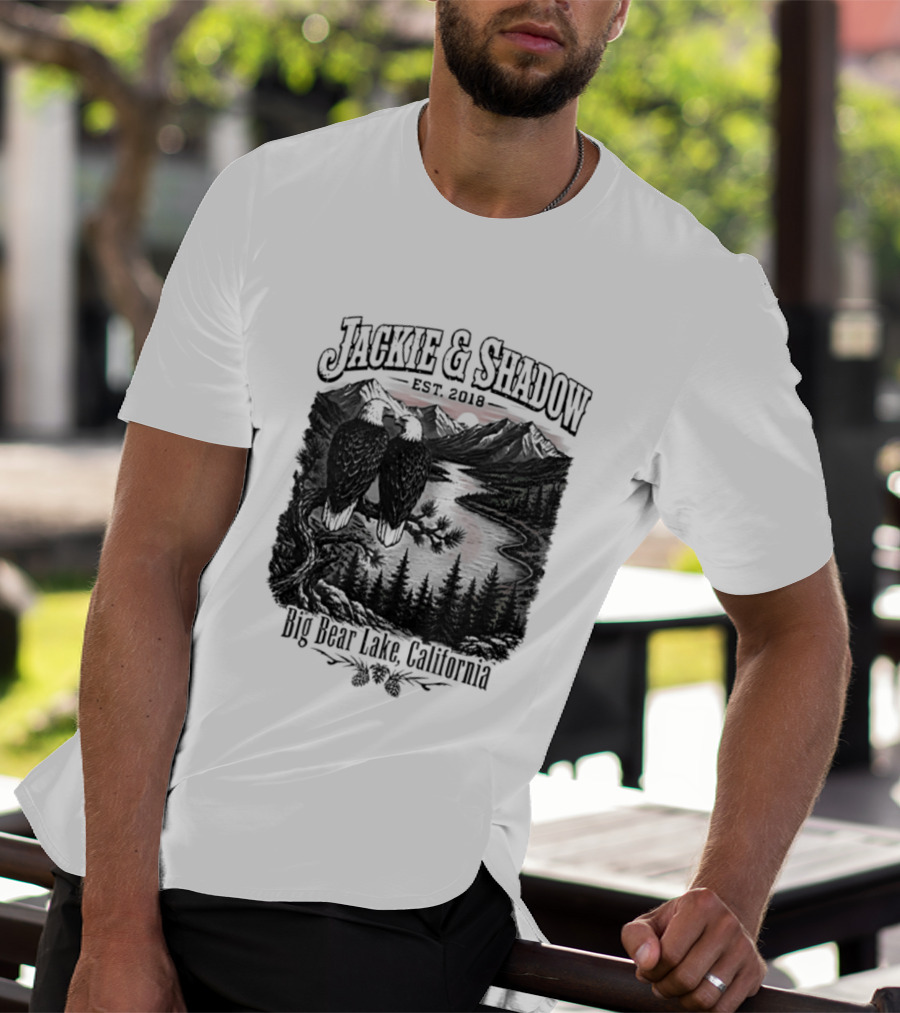 Jackie And Shadow Est 2018 Big Bear Lake California Mountain Scene T-Shirt
