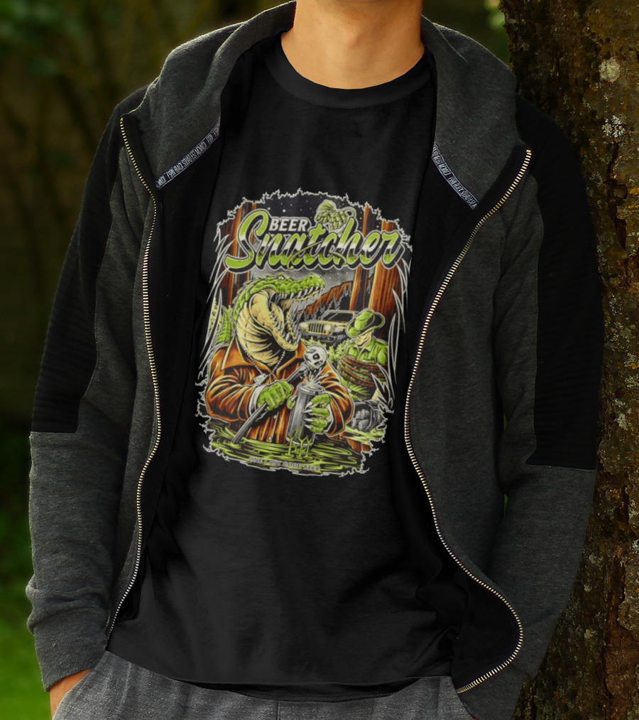Beer Snatcher Alligator One Last Good Beer Hunter Scene T-Shirt