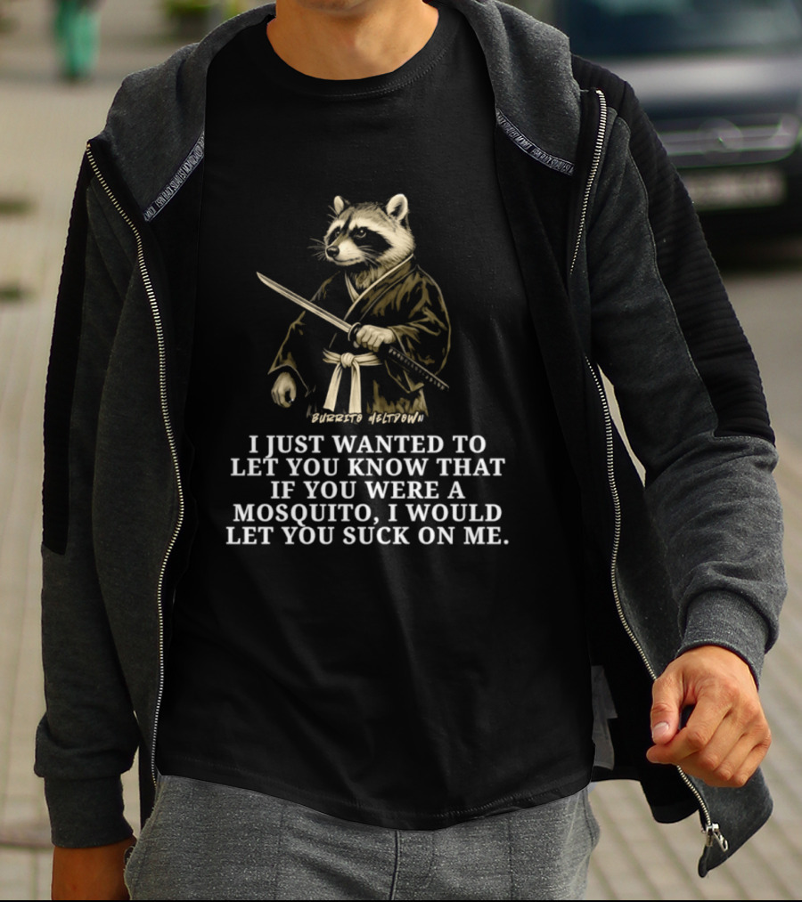 Burrito Meltdown Raccoon Samurai Mosquito T-Shirt