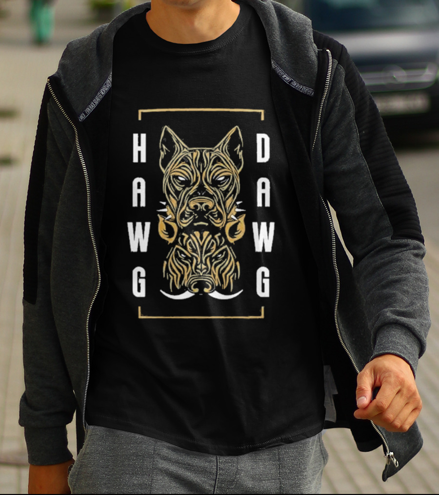 Hawg Dawg Pitbull Boar Two Faced Canine T-Shirt