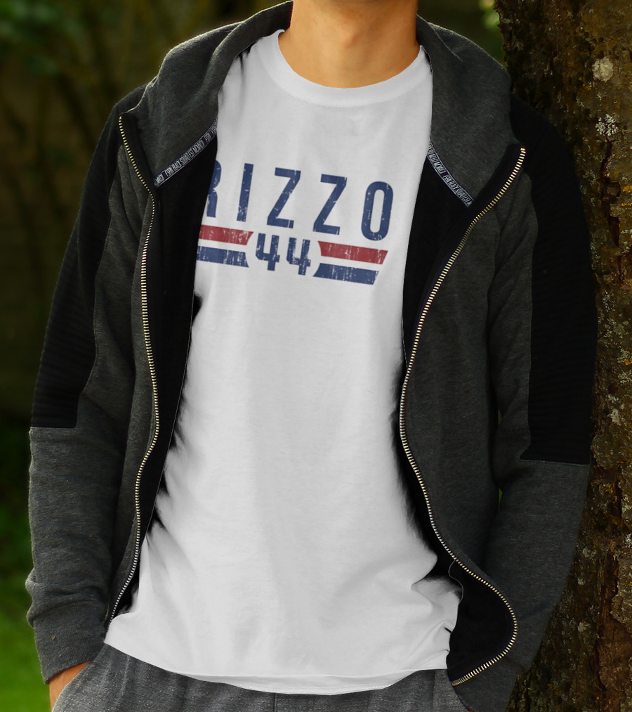 Anthony Rizzo 44 Chicago Cubs MLB 2026 Name And Number Blue Red T-Shirt