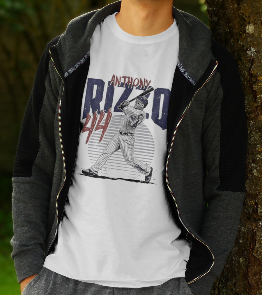 Anthony Rizzo 44 Chicago Cubs Slugger Baseball Swing T-Shirt