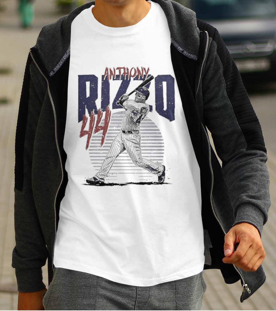 Anthony Rizzo 44 Chicago Cubs Slugger Baseball Swing T-Shirt