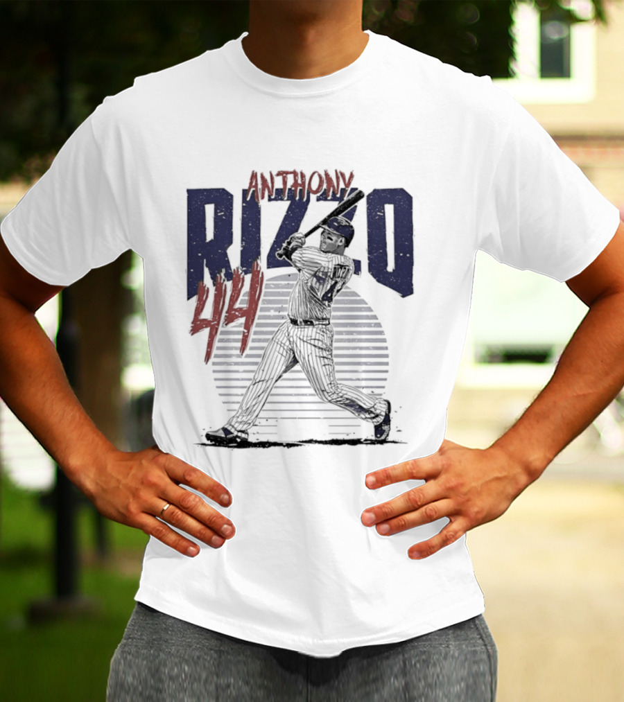Anthony Rizzo 44 Chicago Cubs Slugger Baseball Swing T-Shirt