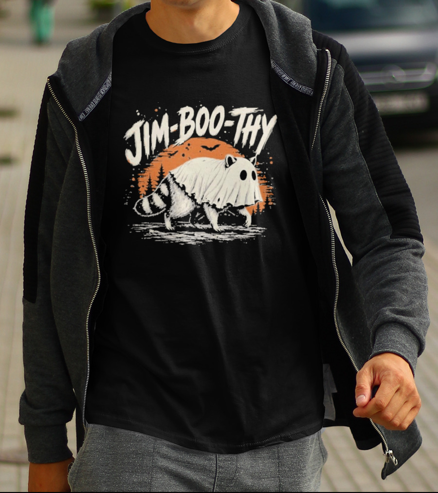 Jim Boo Thy Halloween Raccoon Ghost Costume T-Shirt