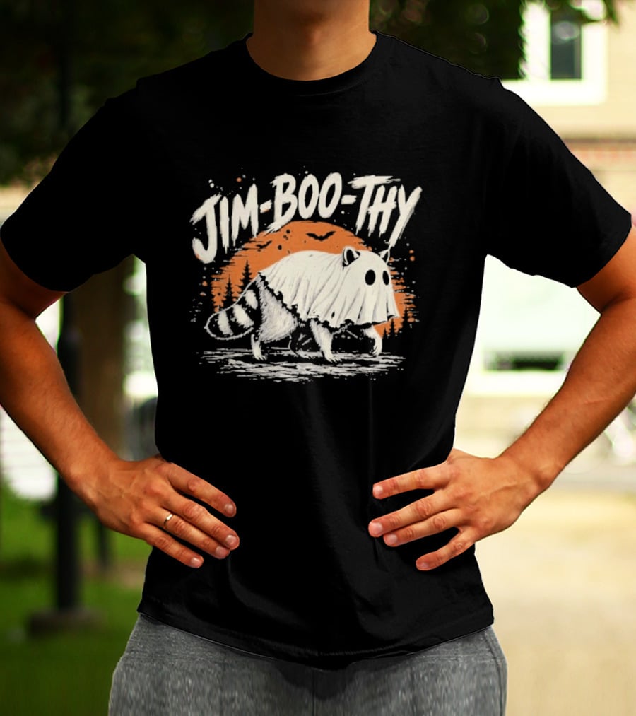 Jim Boo Thy Halloween Raccoon Ghost Costume T-Shirt