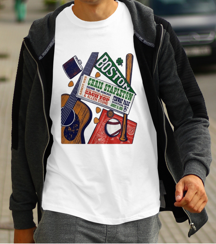 Chris Stapleton Live At Fenway Park Boston August 15 2026 Featuring The Honchos Zach Top Allen Stone T-Shirt