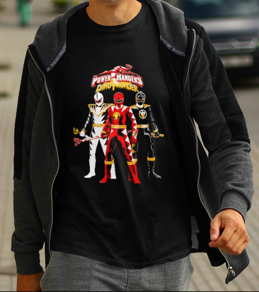 Power Rangers Dino Thunder Red Ranger Team Trio Power Stance T-Shirt