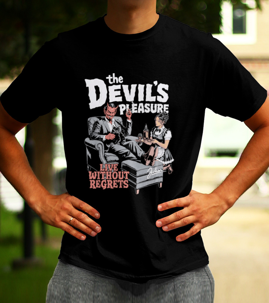 The Devil's Pleasure Live Without Regrets Vintage Lounge Scene T-Shirt