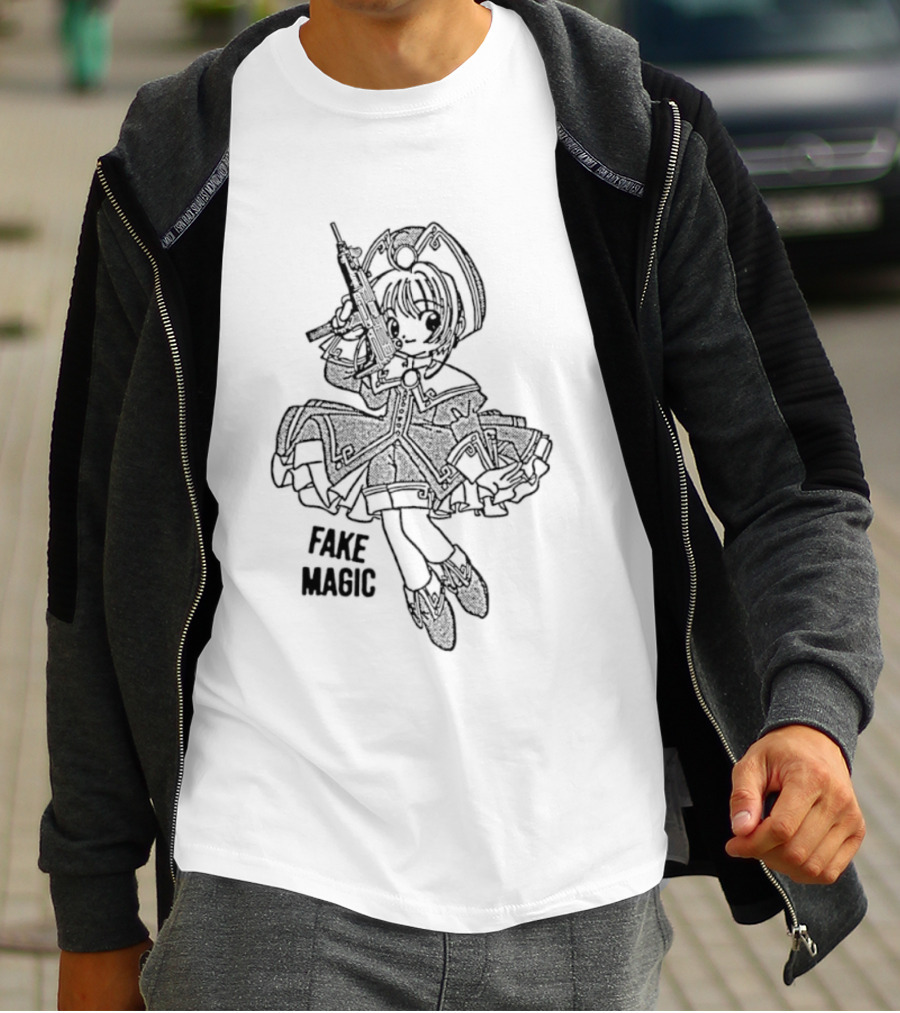 Fake Magic Anime Girl Manga Gun T-Shirt