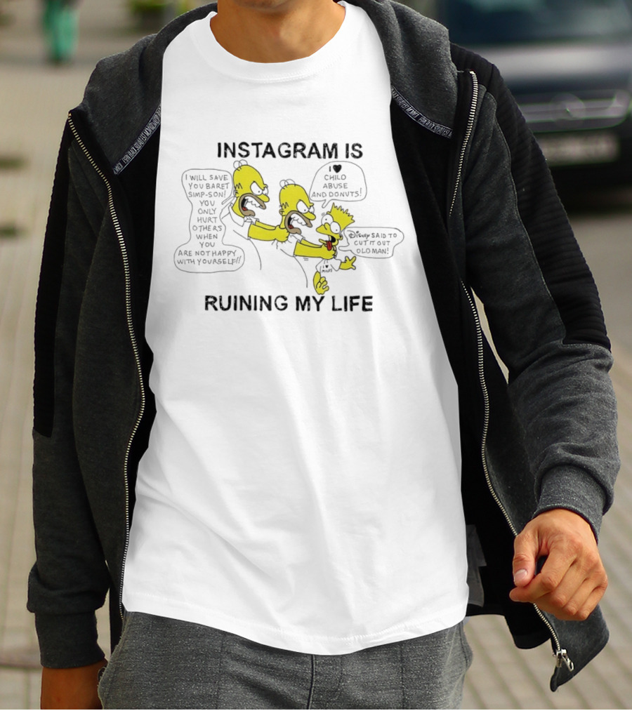 Instagram Is Ruining My Life Bart Simpson Clone Abuse Donuts T-Shirt
