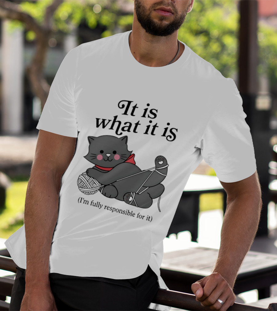 It Is What It Is Playful Cat With Yarn I'm Fully Responsible For It T-Shirt