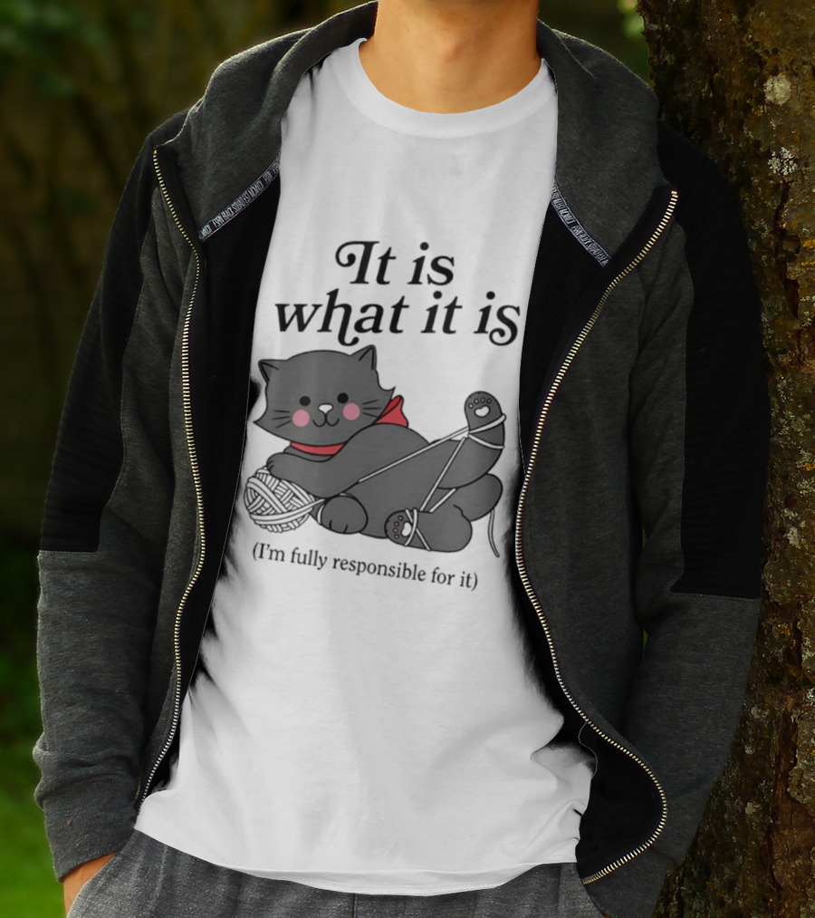 It Is What It Is Playful Cat With Yarn I'm Fully Responsible For It T-Shirt