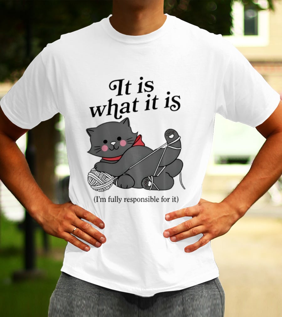 It Is What It Is Playful Cat With Yarn I'm Fully Responsible For It T-Shirt