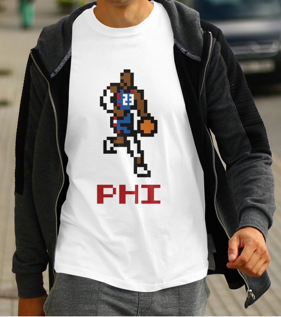 Le 8 Bit Baller PHI Basketball 23 T-Shirt
