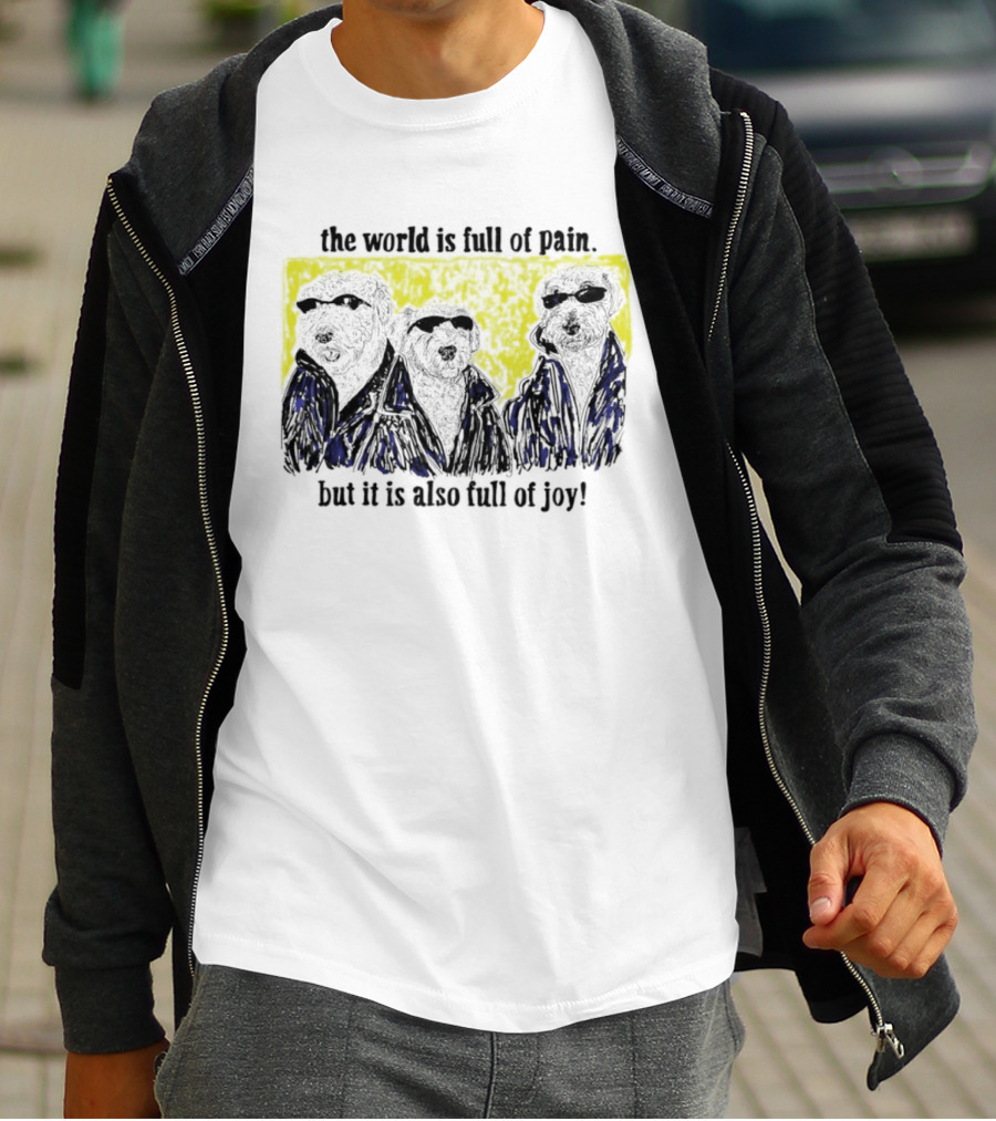 The World Is Full Of Pain But It Is Also Full Of Joy Illustrated Trio T-Shirt