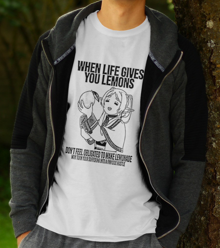 When Life Gives You Lemons Anime Character Embracing Choices T-Shirt