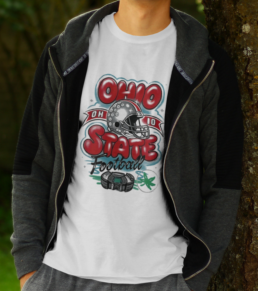 Ohio State Buckeyes Football 90s Bootleg Airbrush Helmet Stadium T-Shirt