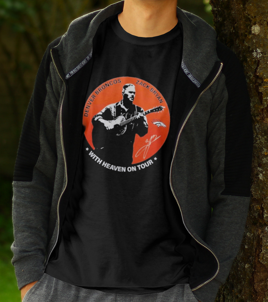 Denver Broncos 2026 Zach Bryan With Heaven On Tour Football Collaboration T-Shirt